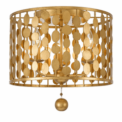 Crystorama Layla 3 Light Antique Gold Ceiling Mount - 544-GA Crystorama Layla 3 Light Antique Gold Ceiling Mount - 544-GA