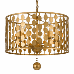 Crystorama Layla 5 Light Antique Gold Chandelier - 545-GA Crystorama Layla 5 Light Antique Gold Chandelier - 545-GA