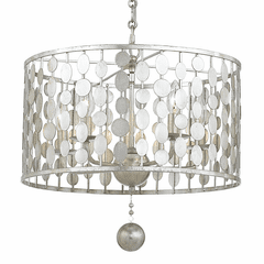 Crystorama Layla 5 Light Antique Silver Chandelier - 545-SA Crystorama Layla 5 Light Antique Silver Chandelier - 545-SA