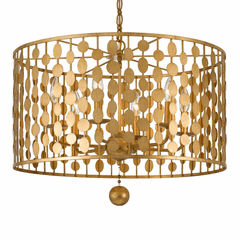 Crystorama Layla 6 Light Antique Gold Chandelier - 546-GA