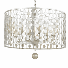 Crystorama Layla 6 Light Antique Silver Chandelier - 546-SA
