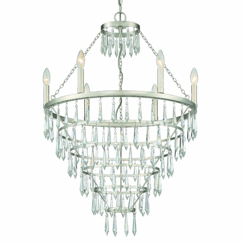 Crystorama Lucille 6 Light Chandelier - Antique Silver - LUC-A9066-SA