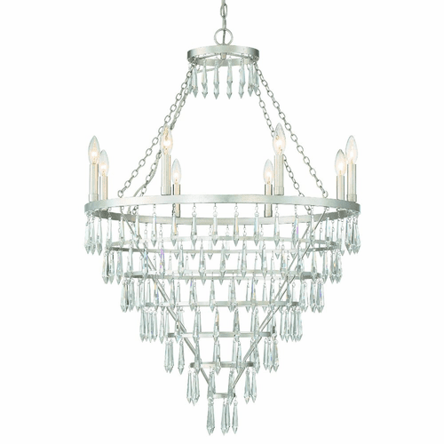 Crystorama Lucille 8 Light Chandelier - Antique Silver - LUC-A9068-SA
