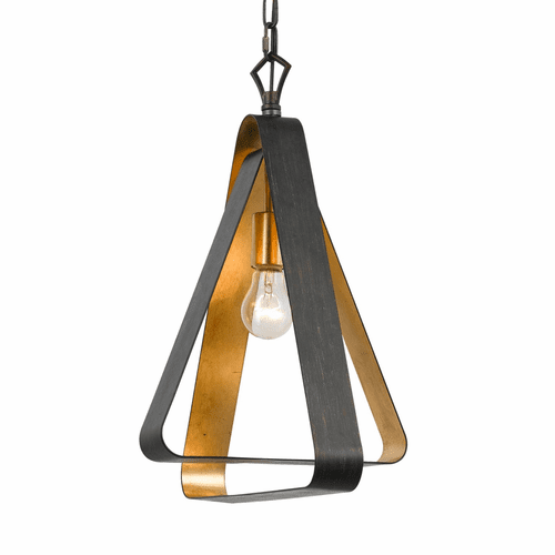 Crystorama Luna 1 Light Bronze and Gold Mini Chandelier - 591-EB-GA