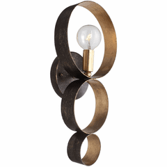 Crystorama Luna 1 Light Bronze & Gold Sphere Sconce - 581-EB-GA