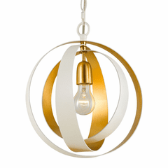 Crystorama Luna 1 Light Mini Chandelier - Matte White/Antique Gold - 580-MT-GA