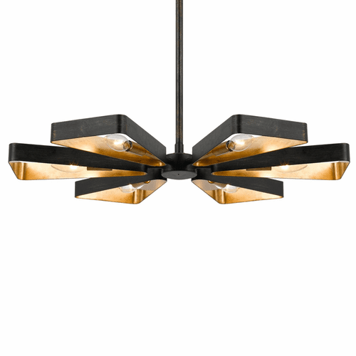 Crystorama Luna 6 Light Bronze and Gold Chandelier - 596-EB-GA