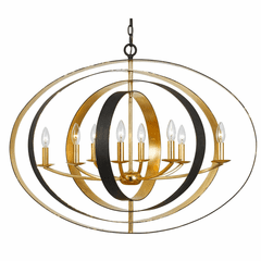 Crystorama Luna 8 Light Bronze & Gold Oval Chandelier - 588-EB-GA Crystorama Luna 8 Light Bronze & Gold Oval Chandelier - 588-EB-GA