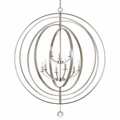 Crystorama Luna 9 Light Antique Silver Chandelier - 587-SA Crystorama Luna 9 Light Antique Silver Chandelier - 587-SA