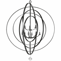 Crystorama Luna 9 Light Chandelier - Matte Black - 587-MK