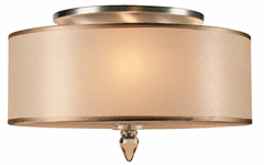 Crystorama Luxo 3 Light Drum Shade Brass Flush Mount - 9503-AB
