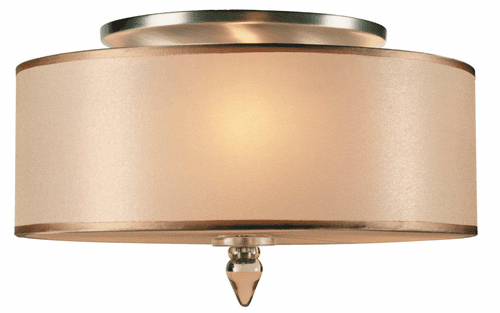 Crystorama Luxo 3 Light Drum Shade Brass Flush Mount - 9503-AB