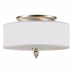 Crystorama Luxo 3 Light Drum Shade Nickel Flush Mount - 9503-SN Crystorama Luxo 3 Light Drum Shade Nickel Flush Mount - 9503-SN