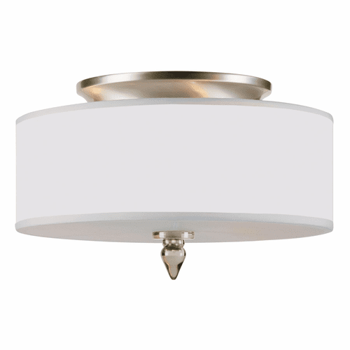 Crystorama Luxo 3 Light Drum Shade Nickel Flush Mount - 9503-SN