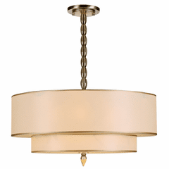Crystorama Luxo 5 Light Drum Shade Brass Chandelier - 9507-AB