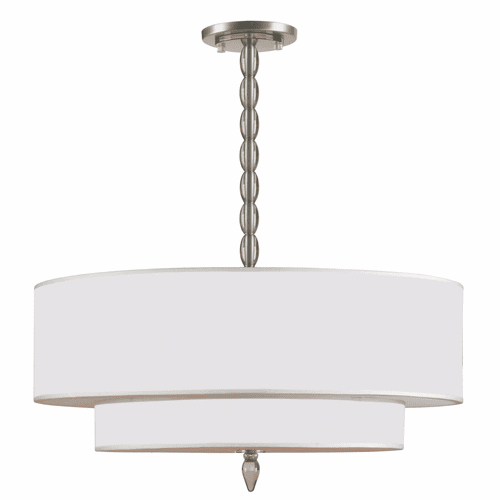 Crystorama Luxo 5 Light Drum Shade Nickel Chandelier - 9507-SN