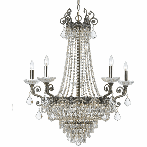 Crystorama Majestic 13 Light Swarovski Strass Crystal Brass Chandelier - 1486-HB-CL-S