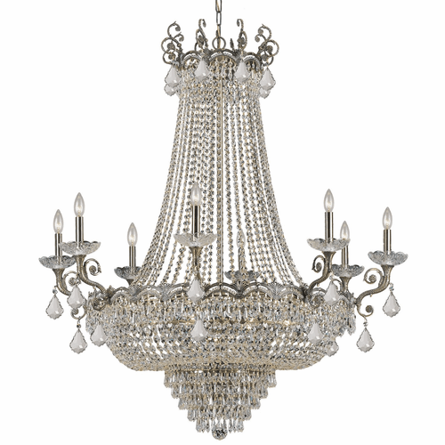 Crystorama Majestic 20 Light Spectra Crystal Brass Chandelier - 1488-HB-CL-SAQ