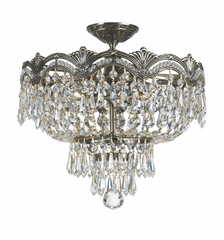 Crystorama Majestic 3 Light Hand Cut Crystal Semi-Flush - 1483-HB-CL-MWP