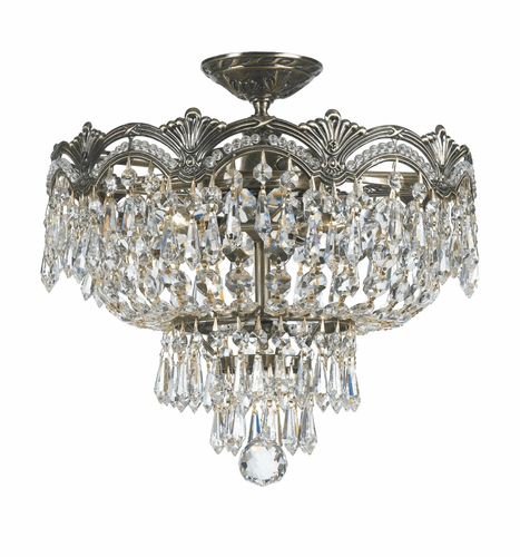 Crystorama Majestic 3 Light Spectra Crystal Semi-Flush - 1483-HB-CL-SAQ
