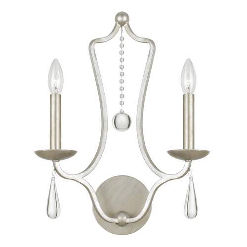 Crystorama Manning 2 Light Silver Leaf Sconce - 5972-SL