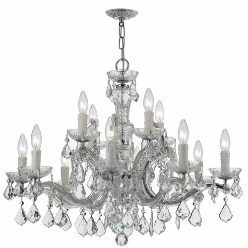 Crystorama Maria Theresa 12 Light Spectra Crystal Chrome Chandelier I - 4379-CH-CL-SAQ