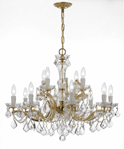 Crystorama Maria Theresa 12 Light Spectra Crystal Gold Chandelier - 4479-GD-CL-SAQ