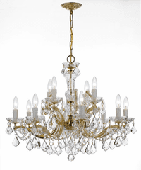 Crystorama Maria Theresa 12 Light Swarovski Strass Crystal Gold Chandelier - 4479-GD-CL-S