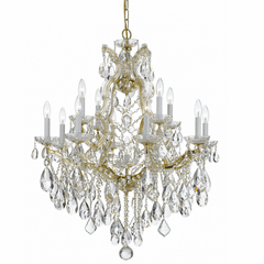 Crystorama Maria Theresa 13 Light Clear Crystal Gold Chandelier II - 4413-GD-CL-MWP