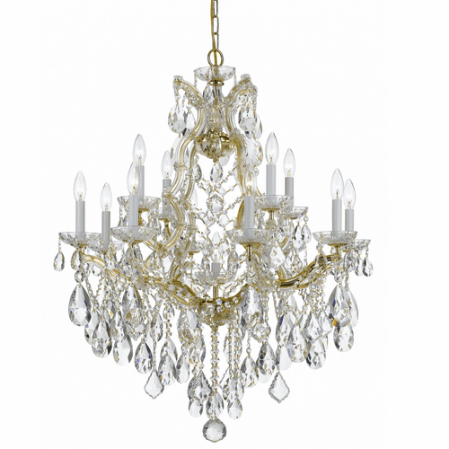 Crystorama Maria Theresa 13 Light Clear Crystal Gold Chandelier II - 4413-GD-CL-MWP