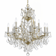 Crystorama Maria Theresa 13 Lt Swarovski Strass Crystal Gold Chandelier I - 4412-GD-CL-S