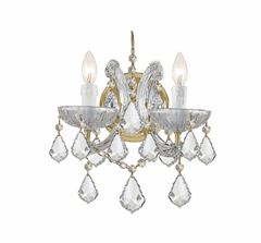 Crystorama Maria Theresa 2 Light Clear Crystal Gold Sconce II - 4472-GD-CL-MWP