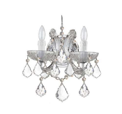 Crystorama Maria Theresa 2 Light Clear Italian Crystal Chrome Sconce II - 4472-CH-CL-I