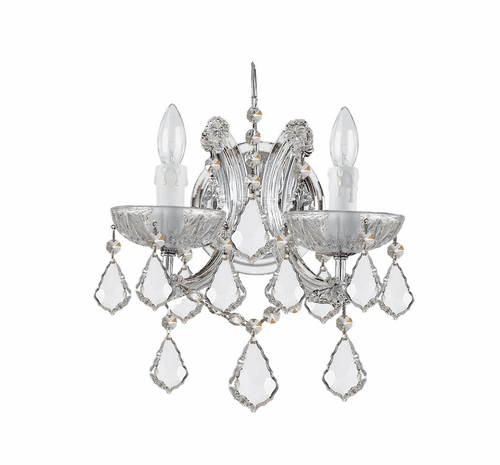 Crystorama Maria Theresa 2 Light Swarovski Strass Crystal Chrome Sconce II - 4472-CH-CL-S