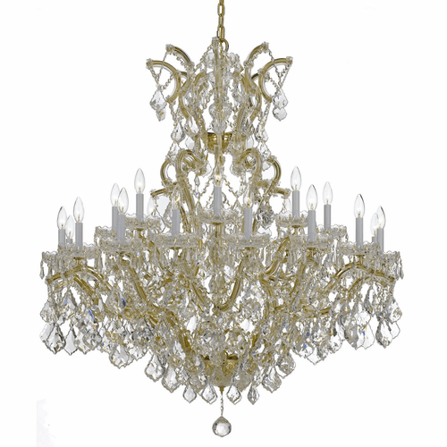 Crystorama Maria Theresa 25 Light Swarovski Strass Crystal Gold Chandelier - 4424-GD-CL-S