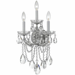 Crystorama Maria Theresa 3 Light Clear Crystal Chrome Sconce I - 4423-CH-CL-MWP