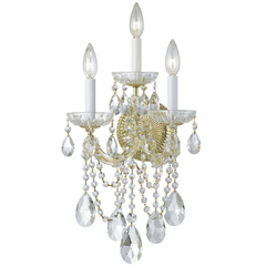 Crystorama Maria Theresa 3 Light Clear Crystal Gold Sconce I - 4423-GD-CL-MWP
