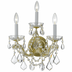 Crystorama Maria Theresa 3 Light Spectra Crystal Gold Sconce II - 4403-GD-CL-SAQ