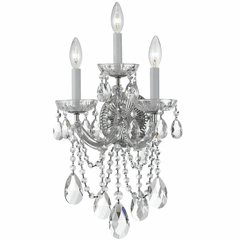 Crystorama Maria Theresa 3 Light Swarovski Strass Crystal Chrome Sconce I - 4423-CH-CL-S