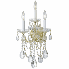 Crystorama Maria Theresa 3 Light Swarovski Strass Crystal Gold Sconce I - 4423-GD-CL-S