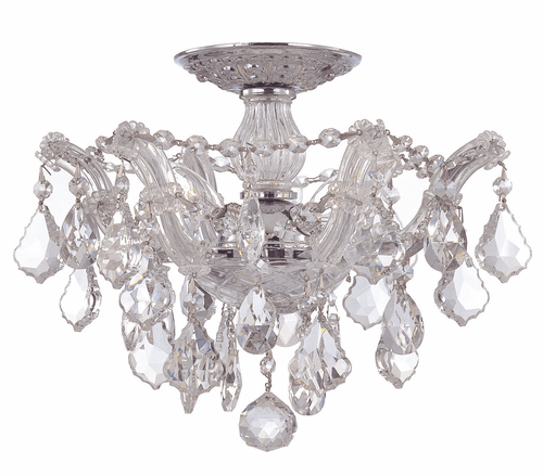 Crystorama Maria Theresa 3 Lt Clear Crystal Semi-Flush - Swarovski Strass - 4430-CH-CL-S