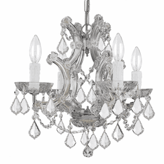 Crystorama Maria Theresa 4 Light Clear Crystal Chrome Mini Chandelier II - 4474-CH-CL-MWP