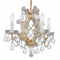 Crystorama Maria Theresa 4 Light Clear Crystal Gold Mini Chandelier II - 4474-GD-CL-MWP