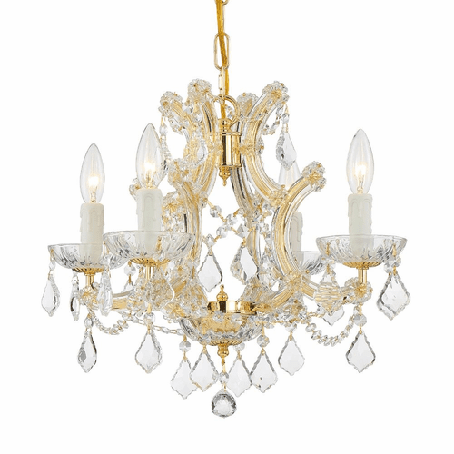 Crystorama Maria Theresa 4 Light Mini Chandelier - Gold - 4474-GD-CL-I