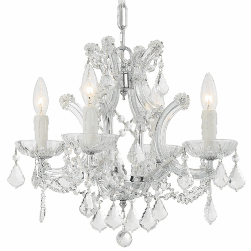 Crystorama Maria Theresa 4 Light Mini Chandelier - Polished Chrome - 4474-CH-CL-I