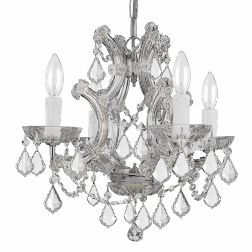 Crystorama Maria Theresa 4 Light Spectra Crystal Chrome Mini Chandelier II - 4474-CH-CL-SAQ