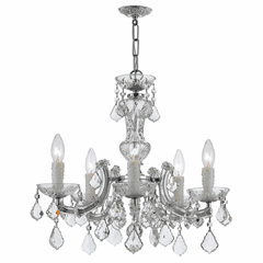 Crystorama Maria Theresa 5 Light Chrome Mini-Chandelier - 4376-CH-CL-S