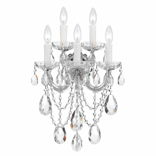 Crystorama Maria Theresa 5 Light Clear Crystal Chrome Sconce I - 4425-CH-CL-MWP