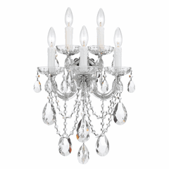 Crystorama Maria Theresa 5 Light Clear Crystal Chrome Sconce I - 4425-CH-CL-MWP