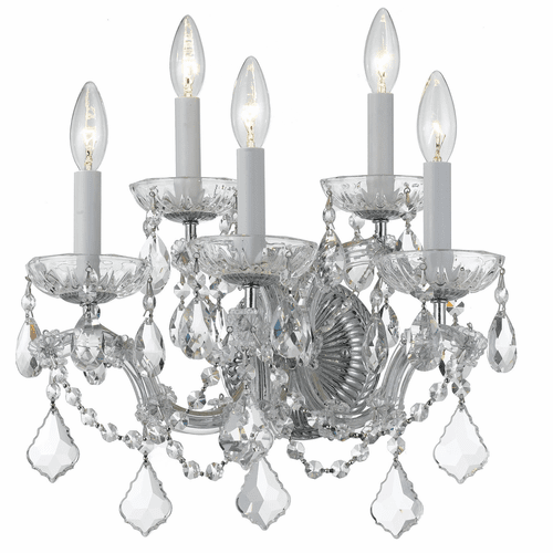 Crystorama Maria Theresa 5 Light Clear Crystal Chrome Sconce II - 4404-CH-CL-MWP